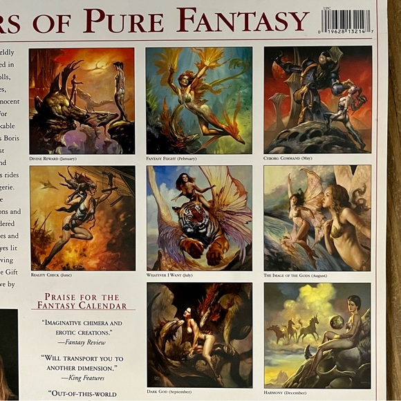 Boris Vallejo & Julie Bell Fantasy Calendar 2005 Collectible VTG Y2K Fantasy Art - Picture 8 of 10